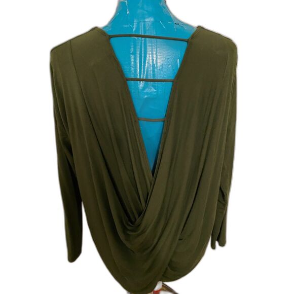 7th Ray Oversized Long Sleeve Draped Open Back Women Top Size M - Picture 2 of 6